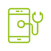 Icon Smartphone mit Stethoskop